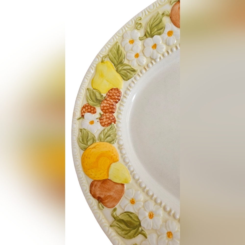 Vintage Metlox 14.5" Serving Platter Della Robbia Fruit Vernon Ware USA 1970's - Picture 3 of 6